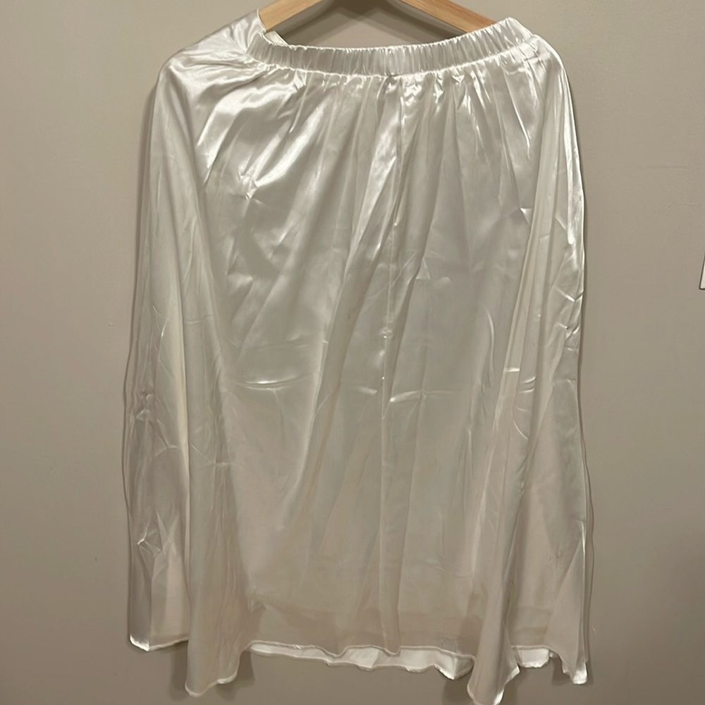 Long white satin skirt
